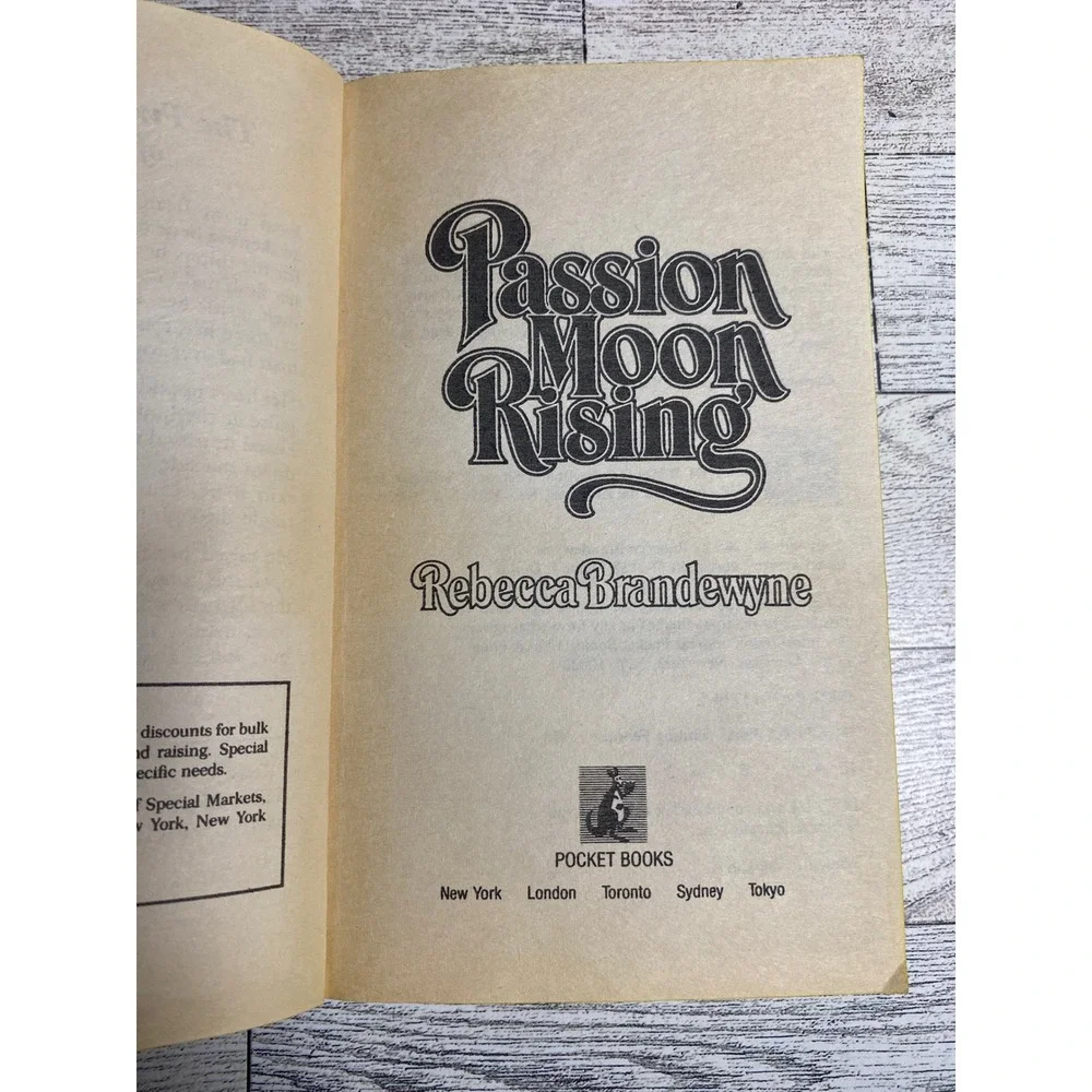 Passion Moon Rising Rebecca Brandewyne Paperback Romance 1988 1st‎ Print Ex-Lib